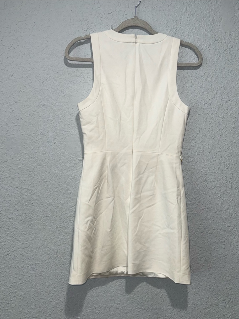 NWT Ramy Brook Eliza Dress Ivory White Gold Chain Belt Button Front Mini 2 - Picture 4 of 7